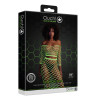 Ouch! Glow Bustier et Robe Filet Épaules dénudées Vert Fluo